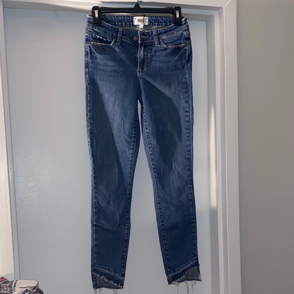 PAIGE Dark Blue Ankle Jeans